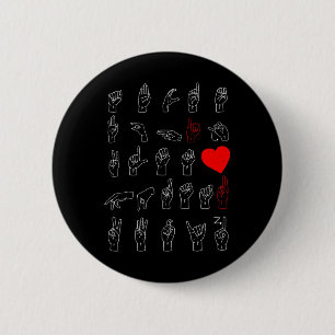 Badge Rond 5 Cm Professeur Alphabet Asl Langue Des Signes Américai