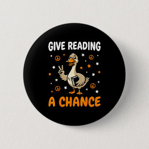 Badge Rond 5 Cm Professeur amateur de livres d'oie lisant une cita