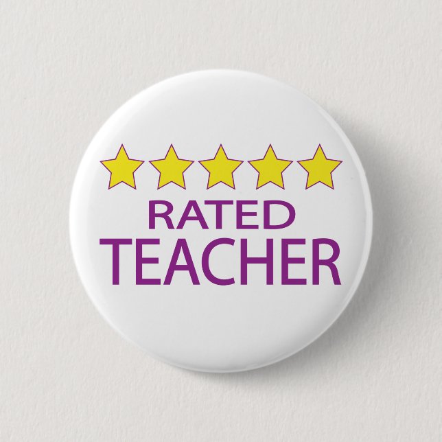 Badge Rond 5 Cm Professeur cinq étoiles (Devant)