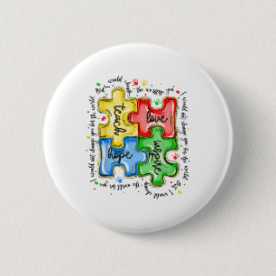 Badge Rond 5 Cm Professeur d'autisme, Neurodiversité, Enseigner l'