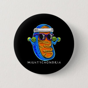 Badge Rond 5 Cm Professeur de biologie cellulaire Mightychondria F