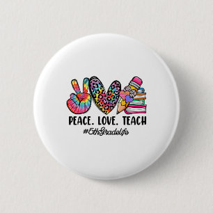 Badge Rond 5 Cm Professeur de cinquième année Filles de l'équipe d