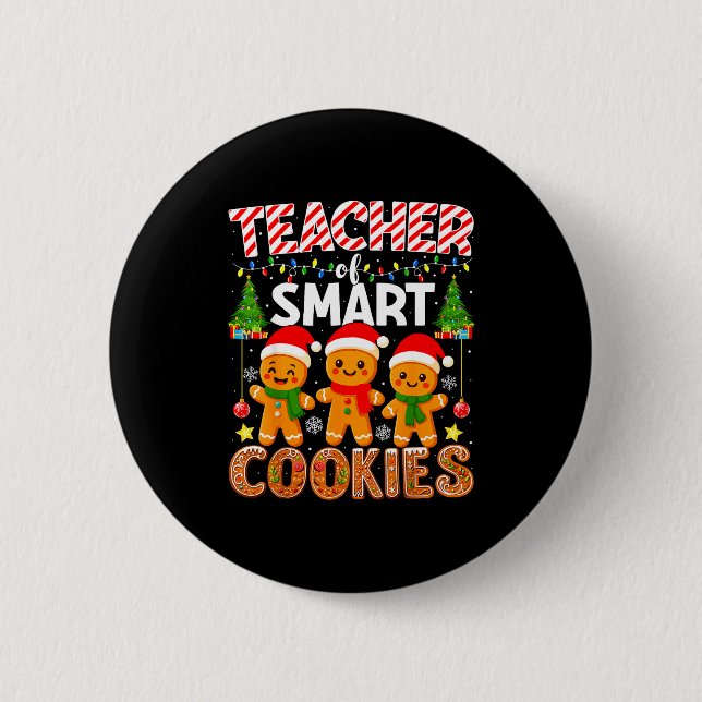 Badge Rond 5 Cm Professeur de cookies intelligents Funny Gingerbre (Devant)