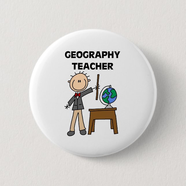 Badge Rond 5 Cm Professeur de géographie (Devant)
