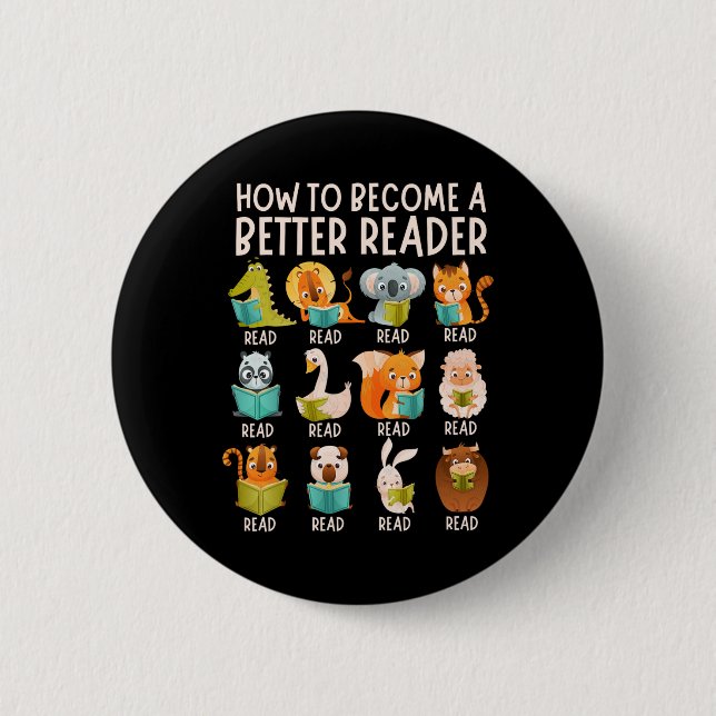 Badge Rond 5 Cm Professeur de lecture Comment devenir un meilleur  (Devant)
