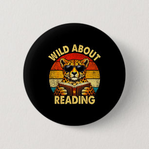Badge Rond 5 Cm Professeur de lecture enfants garçons guépard amat