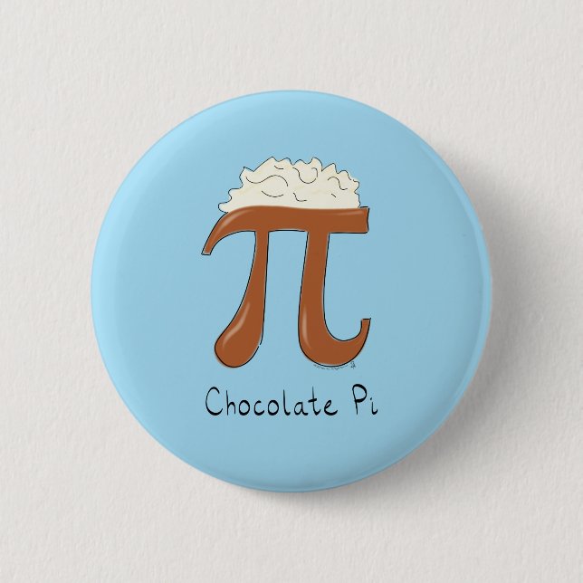 Badge Rond 5 Cm Professeur de mathématiques symbole de pi en choco (Devant)