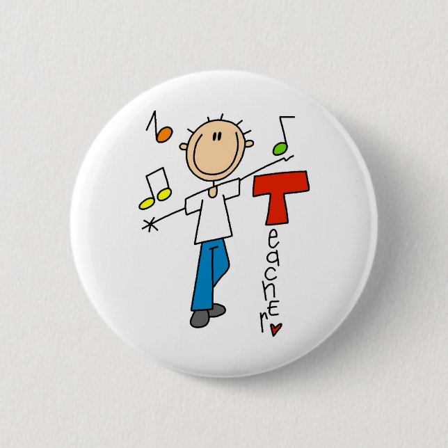 Badge Rond 5 Cm Professeur de Musique (Devant)