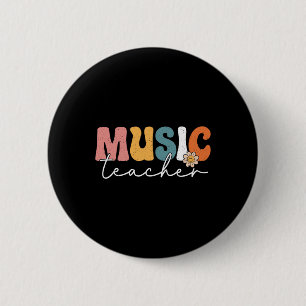 Badge Rond 5 Cm Professeur de Musique Retour à l'École Musicien Gr
