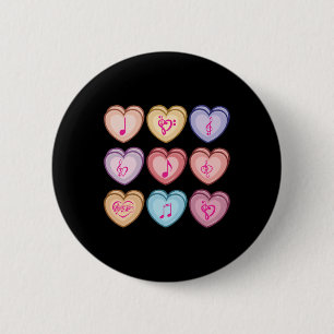 Badge Rond 5 Cm Professeur de Musique Saint-Valentin Cœur de Bonbo
