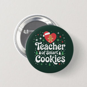 Badge Rond 5 Cm Professeur de Noël de cookies intelligents 