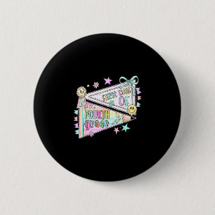 Badge Rond 5 Cm Professeur de quatrième année drapeau de pennant d