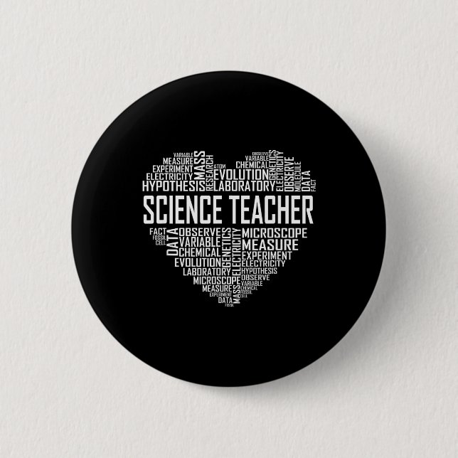 Badge Rond 5 Cm Professeur de sciences cœur fier conception d'ense (Devant)