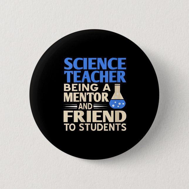 Badge Rond 5 Cm Professeur De Sciences Femmes Mentor Et Ami À Étud (Devant)