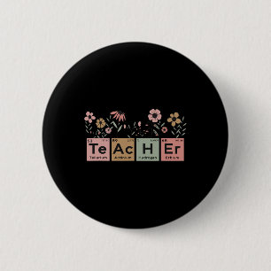 Badge Rond 5 Cm Professeur de sciences Tableau périodique Floral P
