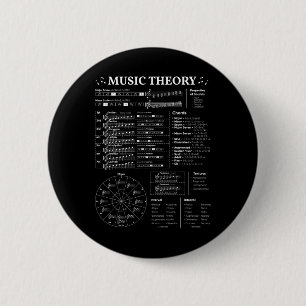 Badge Rond 5 Cm Professeur de Théorie Musicale Musicien Apprentiss