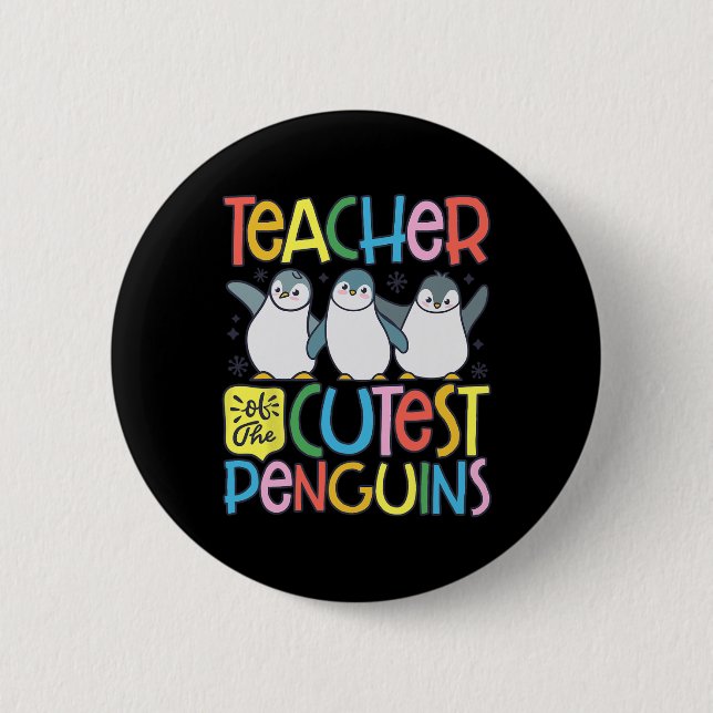 Badge Rond 5 Cm Professeur des pingouins les plus mignons Drôle de (Devant)