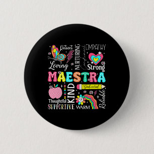 Badge Rond 5 Cm Professeur d'espagnol Maestra Retour à l'école Pre