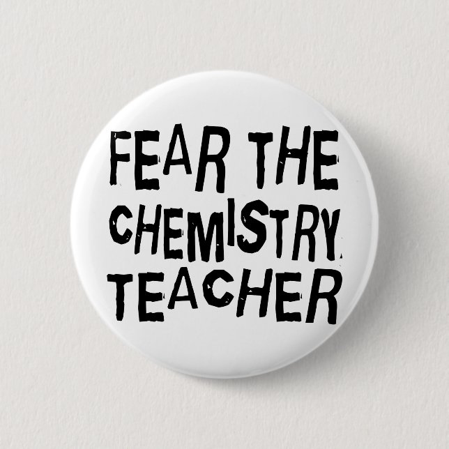 Badge Rond 5 Cm Professeur drôle de chimie (Devant)
