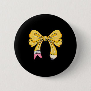 Badge Rond 5 Cm Professeur Étudiant Coquette Arc Crayon Premier Jo