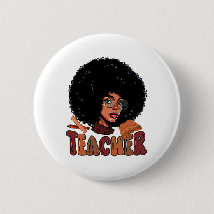 Badge Rond 5 Cm Professeur Fier Costume d'équipe d'emploi Afro Man