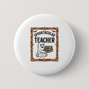 Badge Rond 5 Cm Professeur Halloween Fantastique Livres de Fantôme
