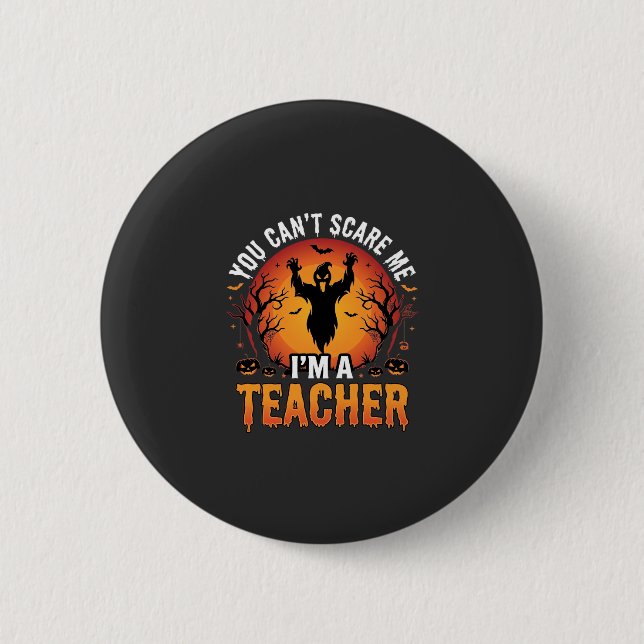 Badge Rond 5 Cm Professeur Halloween Fantôme Effrayant Design Ense (Devant)