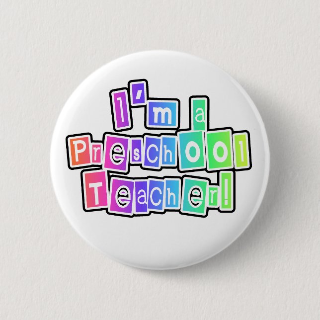 Badge Rond 5 Cm Professeur intelligent d'école maternelle de (Devant)