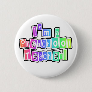 Badge Rond 5 Cm Professeur intelligent d'école maternelle de