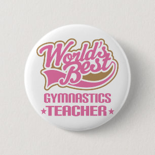 Badge Rond 5 Cm Professeur mignon de gymnastique