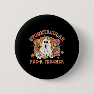Badge Rond 5 Cm Professeur Pré-K Spooktacular Happy Halloween Matc