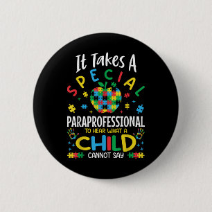 Badge Rond 5 Cm Professeur spécial de Sensibilisation sur l'autism