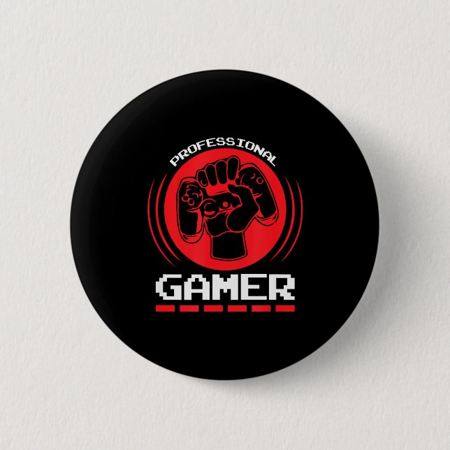 Badge Rond 5 Cm Professional Gamer Funny Gaming Quotes Gift For Pl (Devant)
