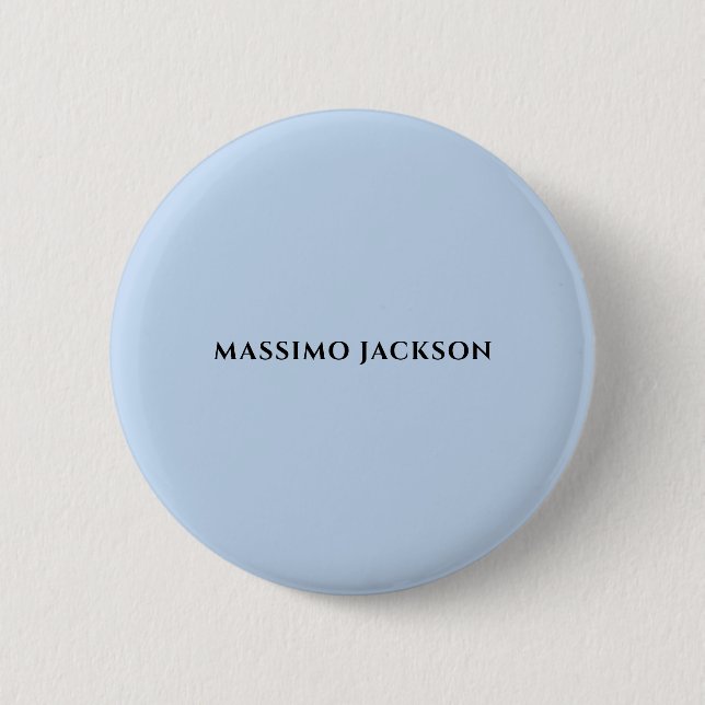 Badge Rond 5 Cm Professional pale blue modern minimalist name (Devant)