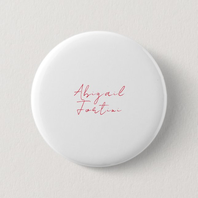 Badge Rond 5 Cm Professionnel minimaliste rouge blanc moderne (Devant)