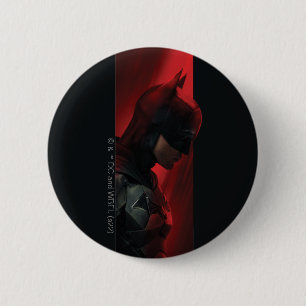 Badge Rond 5 Cm Profil Batman Red Bar