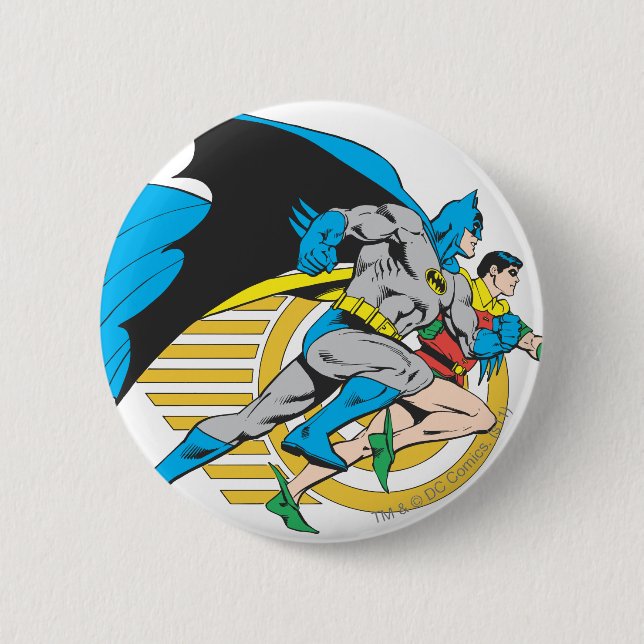 Badge Rond 5 Cm Profil Batman & Robin (Devant)