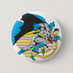 Badge Rond 5 Cm Profil Batman & Robin