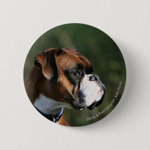 Badge Rond 5 Cm Profil côté chien de la boîte