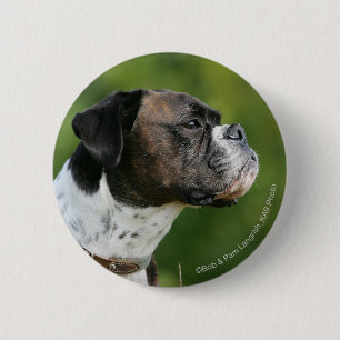 Badge Rond 5 Cm Profil de chien de boxeur