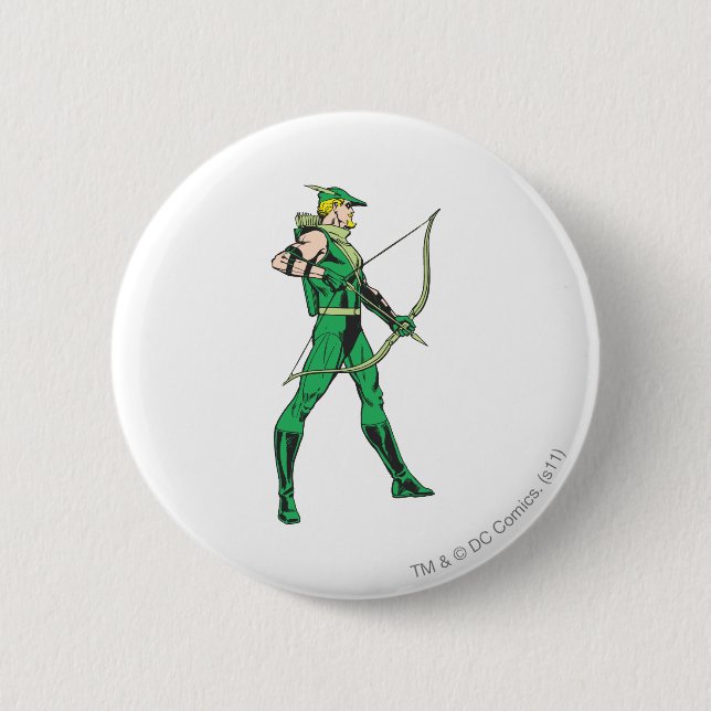 Badge Rond 5 Cm Profil de flèche verte (Devant)