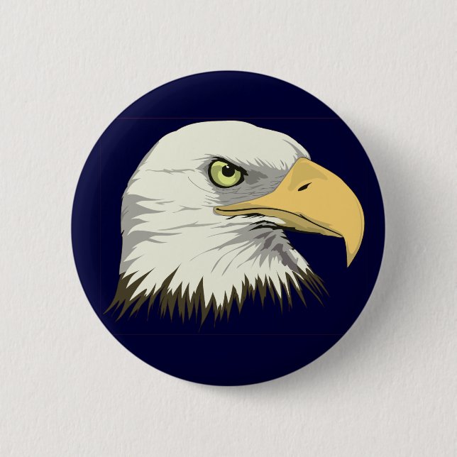 Badge Rond 5 Cm Profil d'Eagle (Devant)