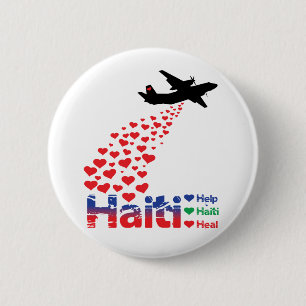 Badge Rond 5 Cm Profit to - Haïti Air Drop - Bouton rond