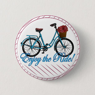 Badge Rond 5 Cm Profitez Du Vélo Bleu Ride
