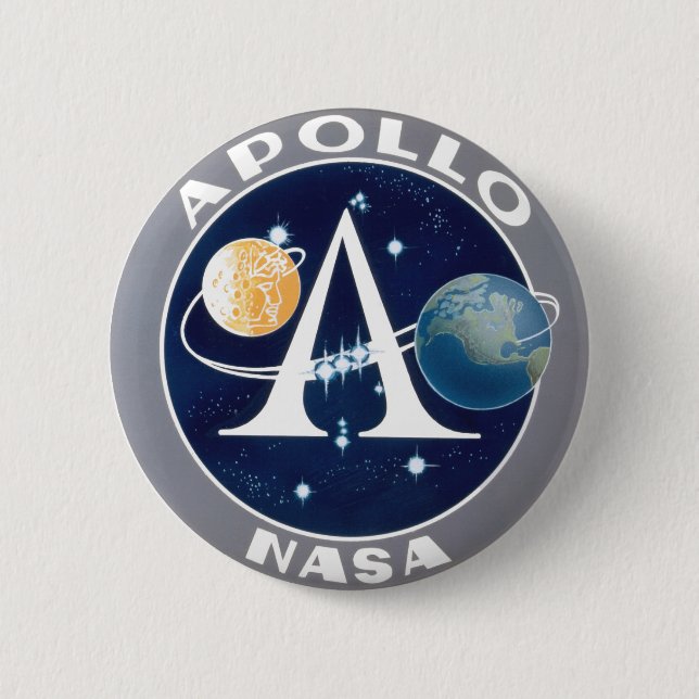Badge Rond 5 Cm Programme Apollo (Devant)