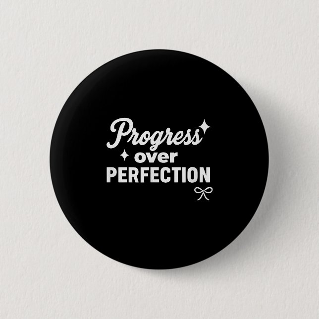Badge Rond 5 Cm Progress Over Perfection Motivational Christian Se (Devant)