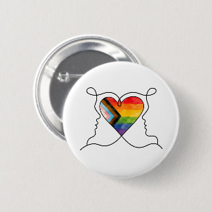 Badge Rond 5 Cm Progress Pride Heart Line Art