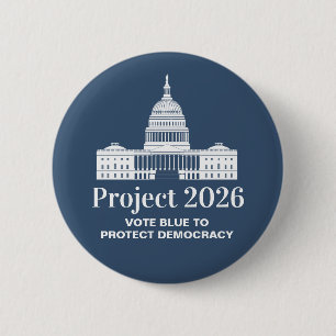 Badge Rond 5 Cm Projet 2026 Vote pour la démocratie
