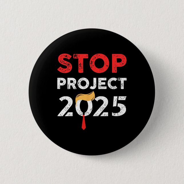 Badge Rond 5 Cm Projet Trump 2025 - Projet anti-Trump 2 (Devant)