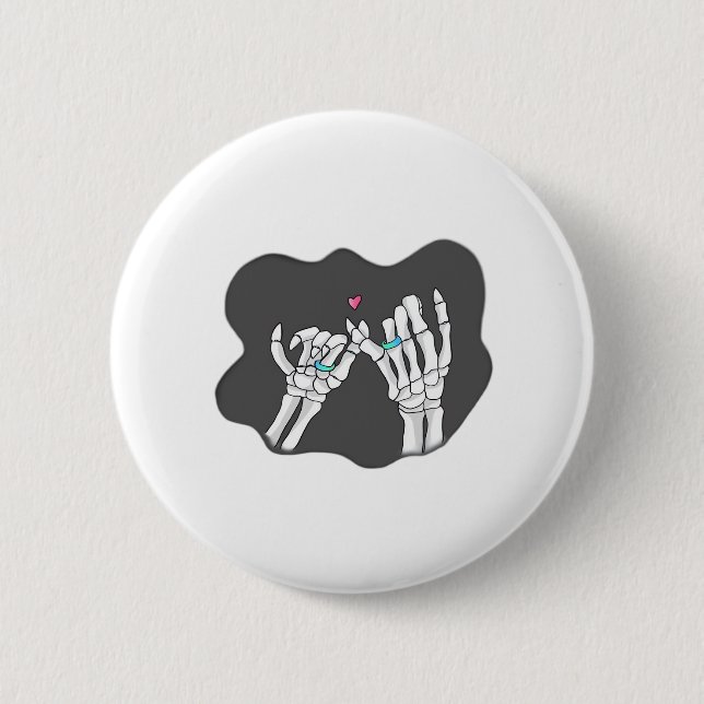 Badge Rond 5 Cm Promesse des mains de Skeleton Heart (Devant)